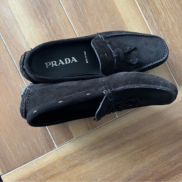 Prada Brown Suede Loafers - Picture 6 of 6